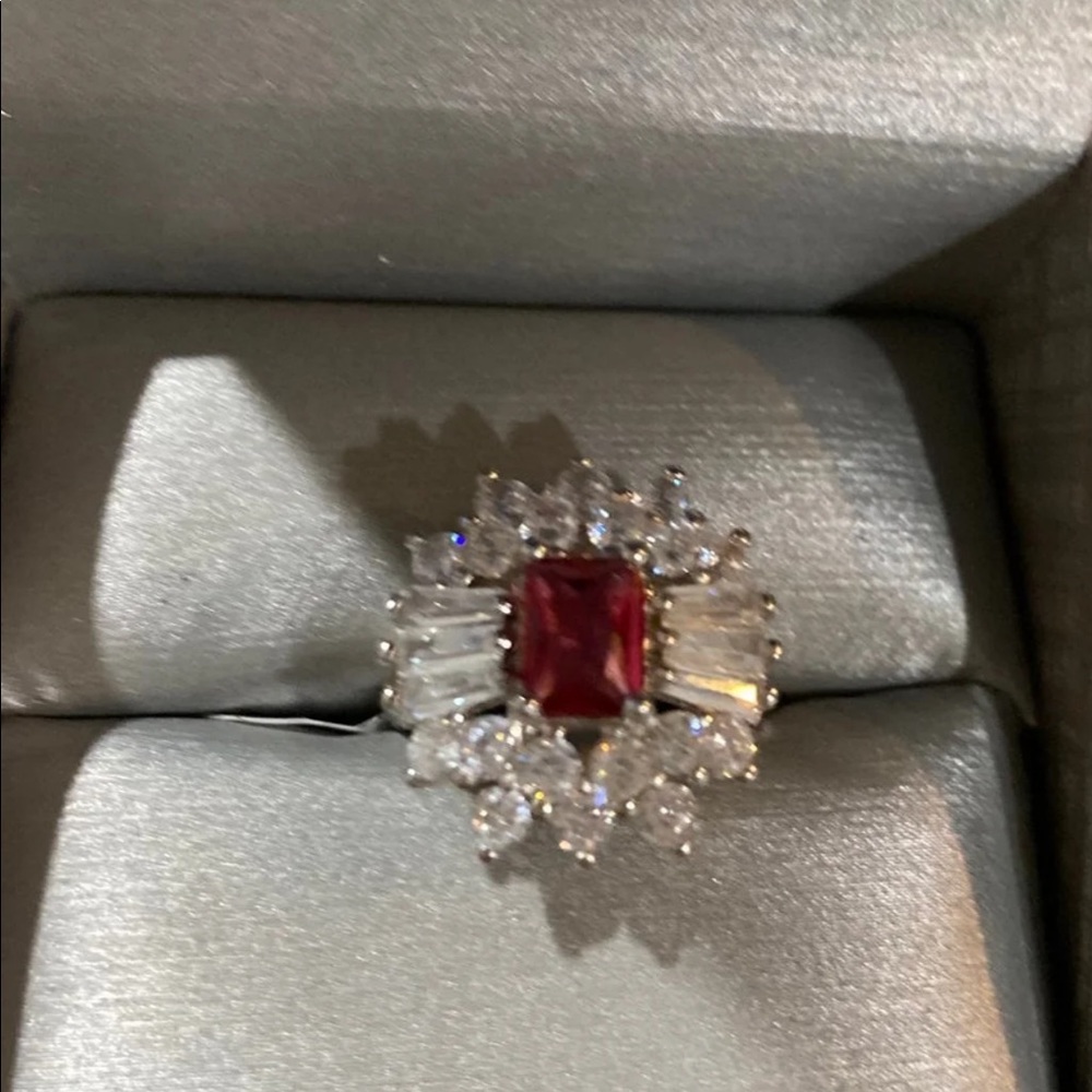 - 925 Lab Created Ruby Ring Size 6.5 - image 1